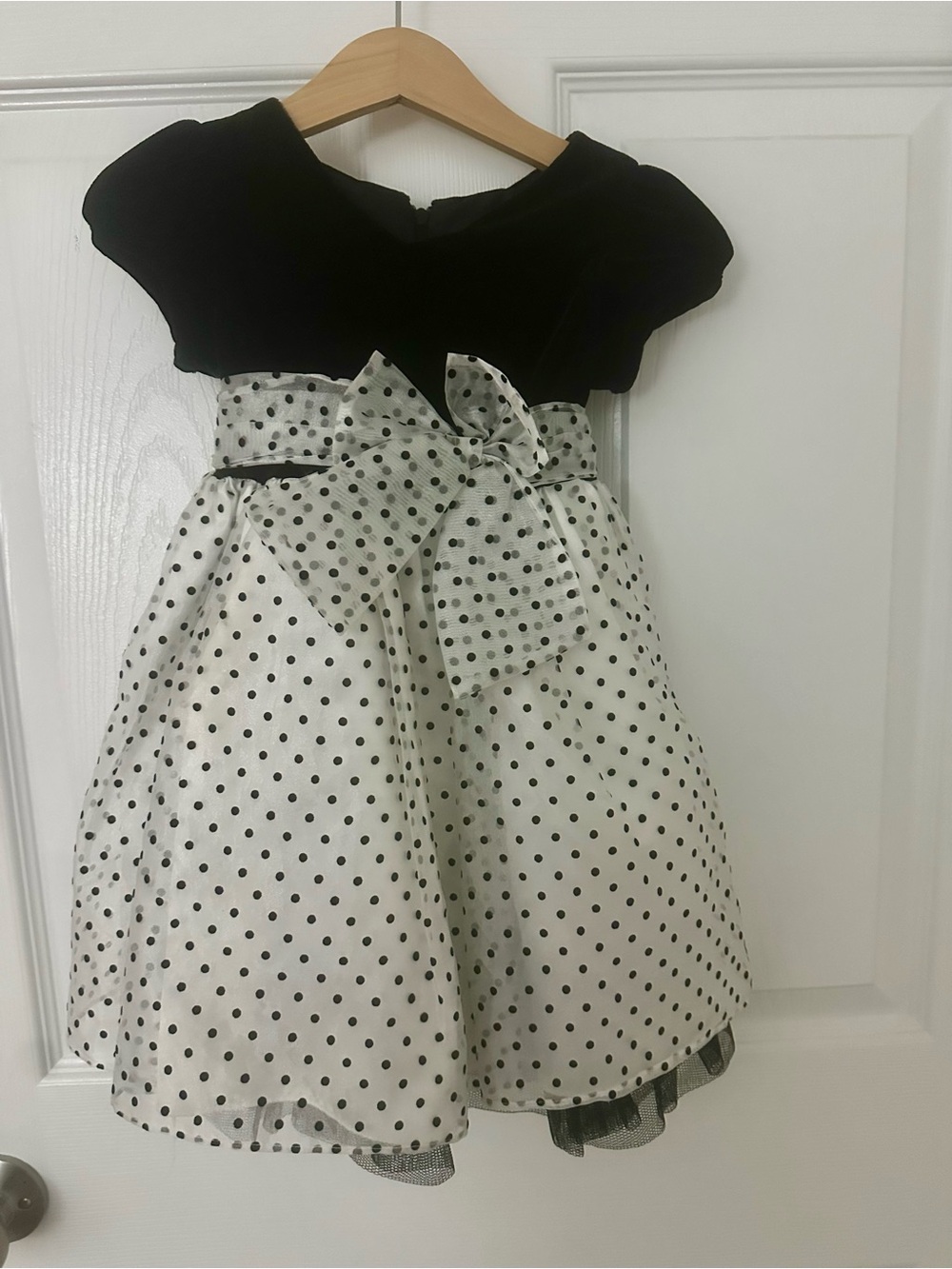 Nannette Black and White Polka Dot Girls' Party Dress